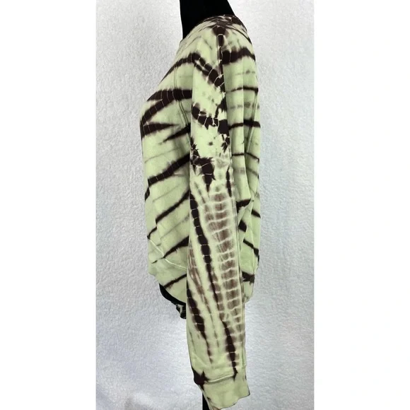 PROENZA SCHOULER • Mint/Brown White Label Modified Raglan Tie Dye Sweatshirt, XS - Picture 8 of 16